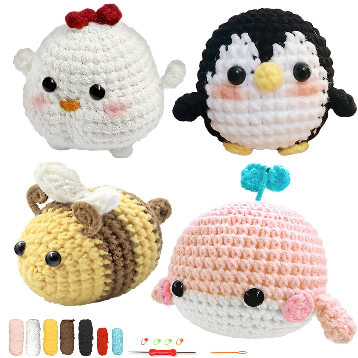 Animal Crochet Kit Beginner Starter Set DIY Knitting Supplies