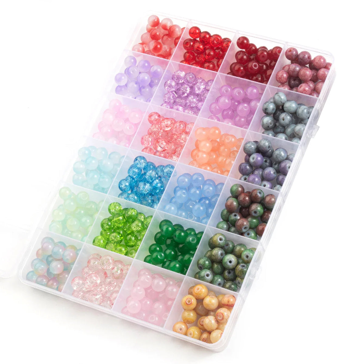 Glass Beads Bracelet Kit 28 Colors Crystal Gemstone DIY