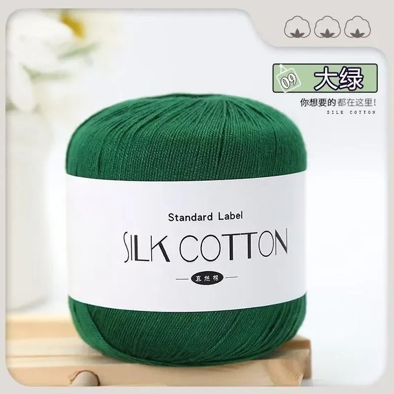 Silk Cotton Milk Yarn Soft Crochet Knitting Thread 50g