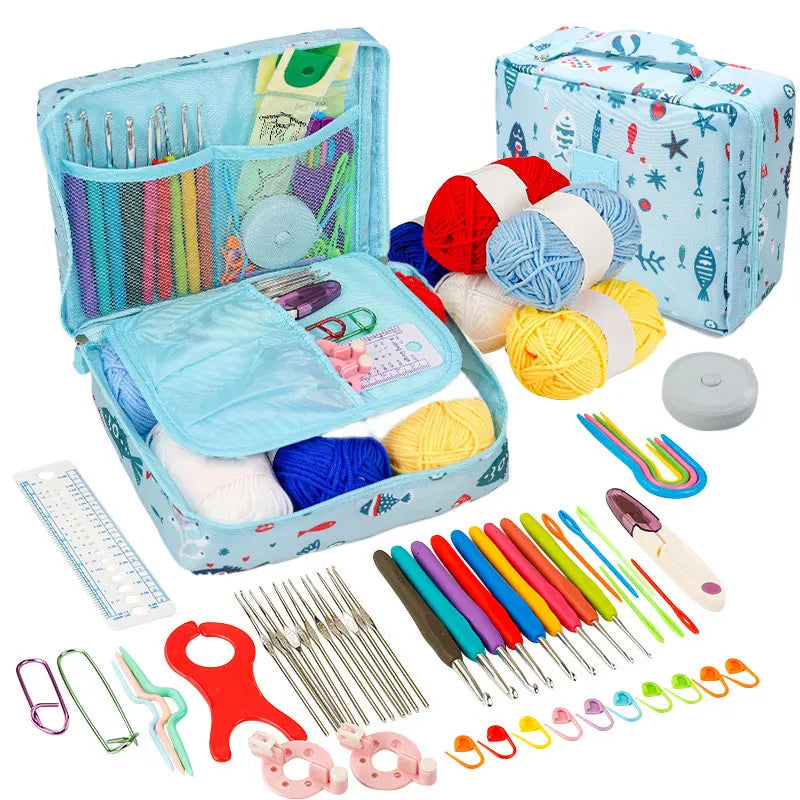 Beginner Crochet Kit Hook Set Yarn Portable Knitting Supplies
