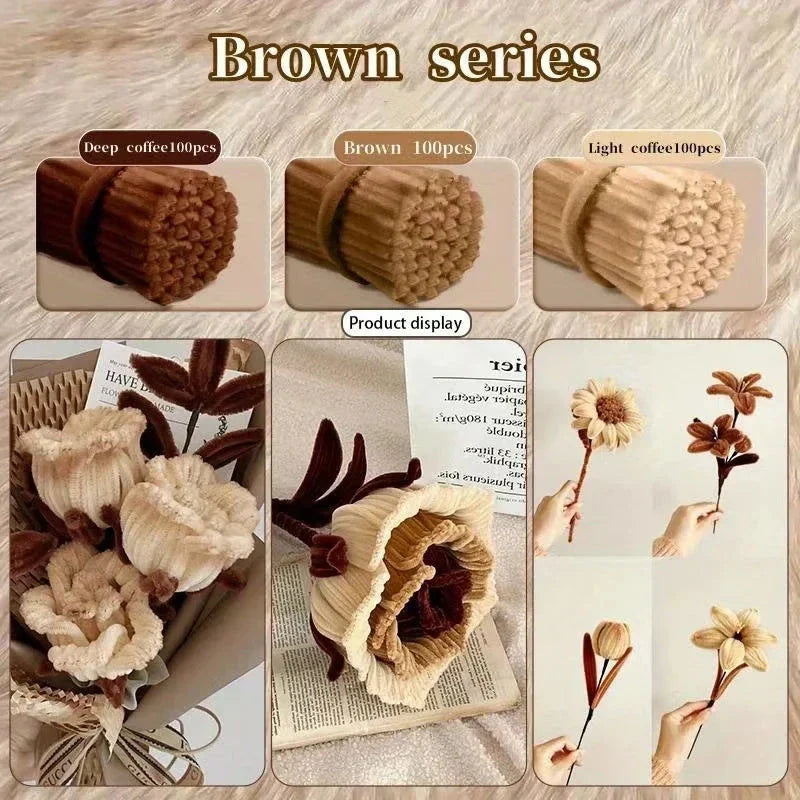Chenille Stems 30cm Pipe Cleaners - DIY Craft Supplies for Handmade Flowers & Art Projects