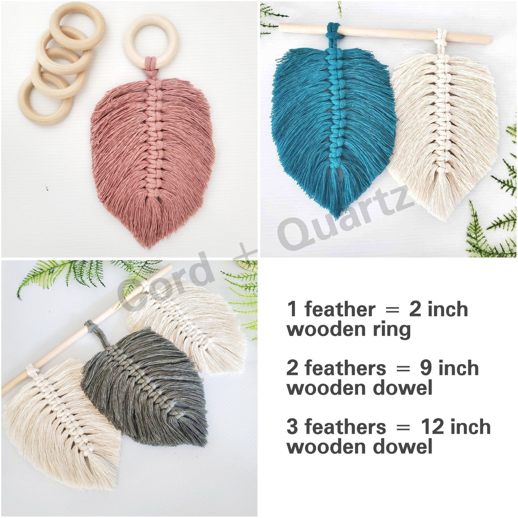 Macramé Leaf & Feather DIY Craft Kit – Beginner-Friendly Wall Hanging