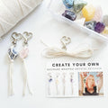 Macramé Wrapped Crystal Keychain DIY Kit – Beginner Craft Kit with Real Crystals