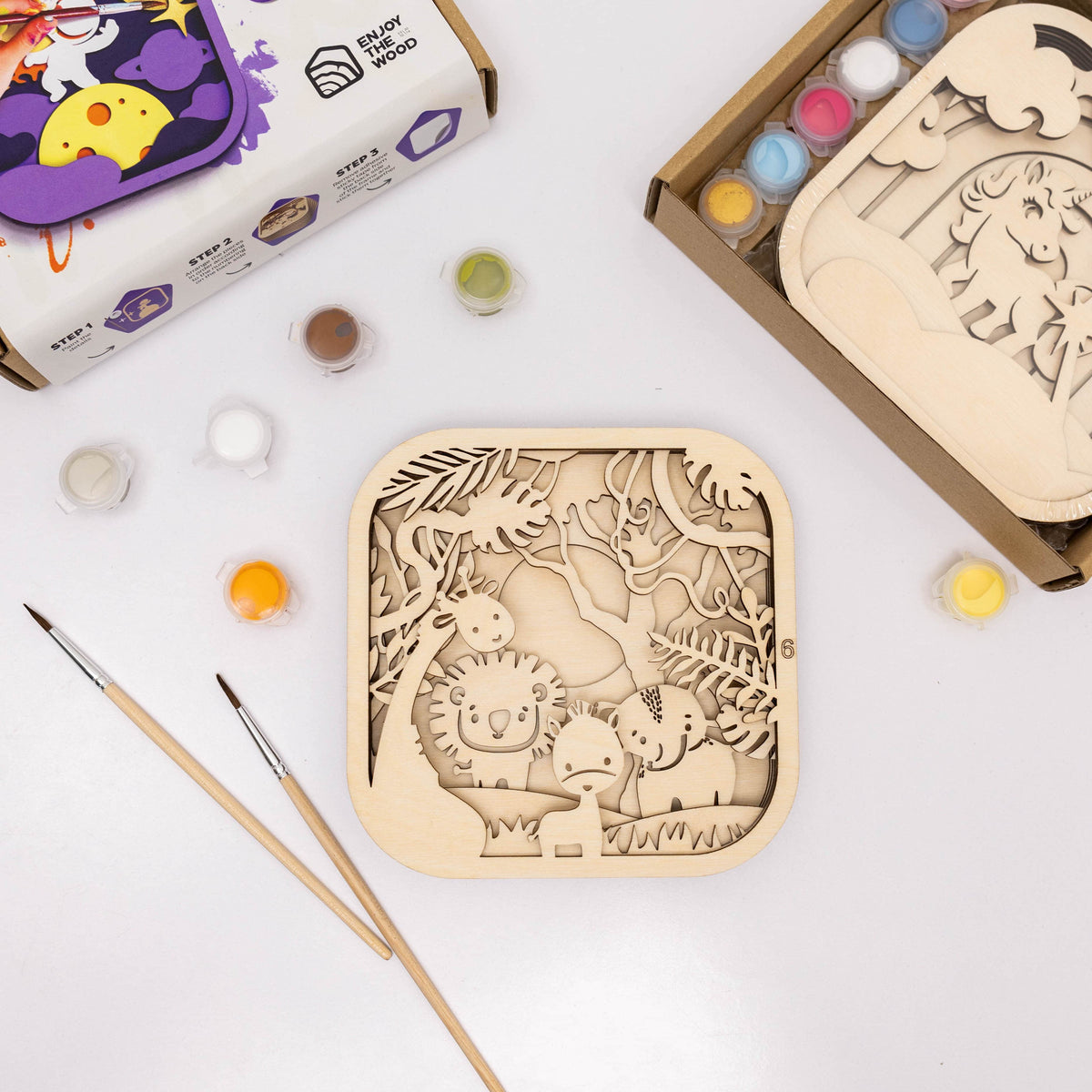 3D DIY Wood Painting Kit for Kids – Safari